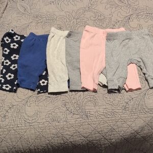Carter's Baby Pants Set in Blue, Pink, Gray, and Cream
